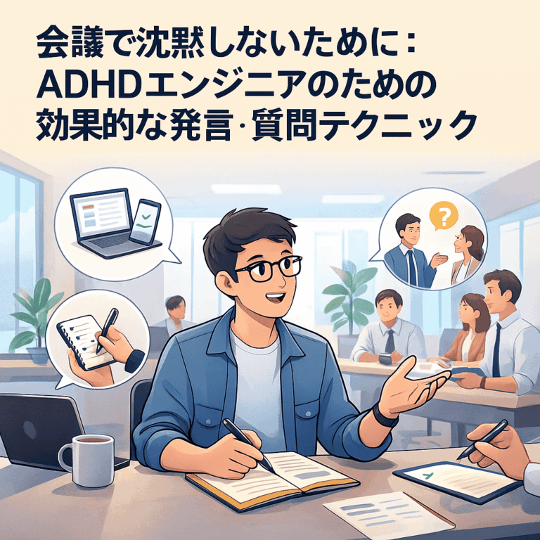 会議で沈黙しない方法：ADHDエンジニアが実践できる効果的なコミュニケーションテクニック.